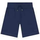 Boys Navy Blue Logo Short, 4, hi-res