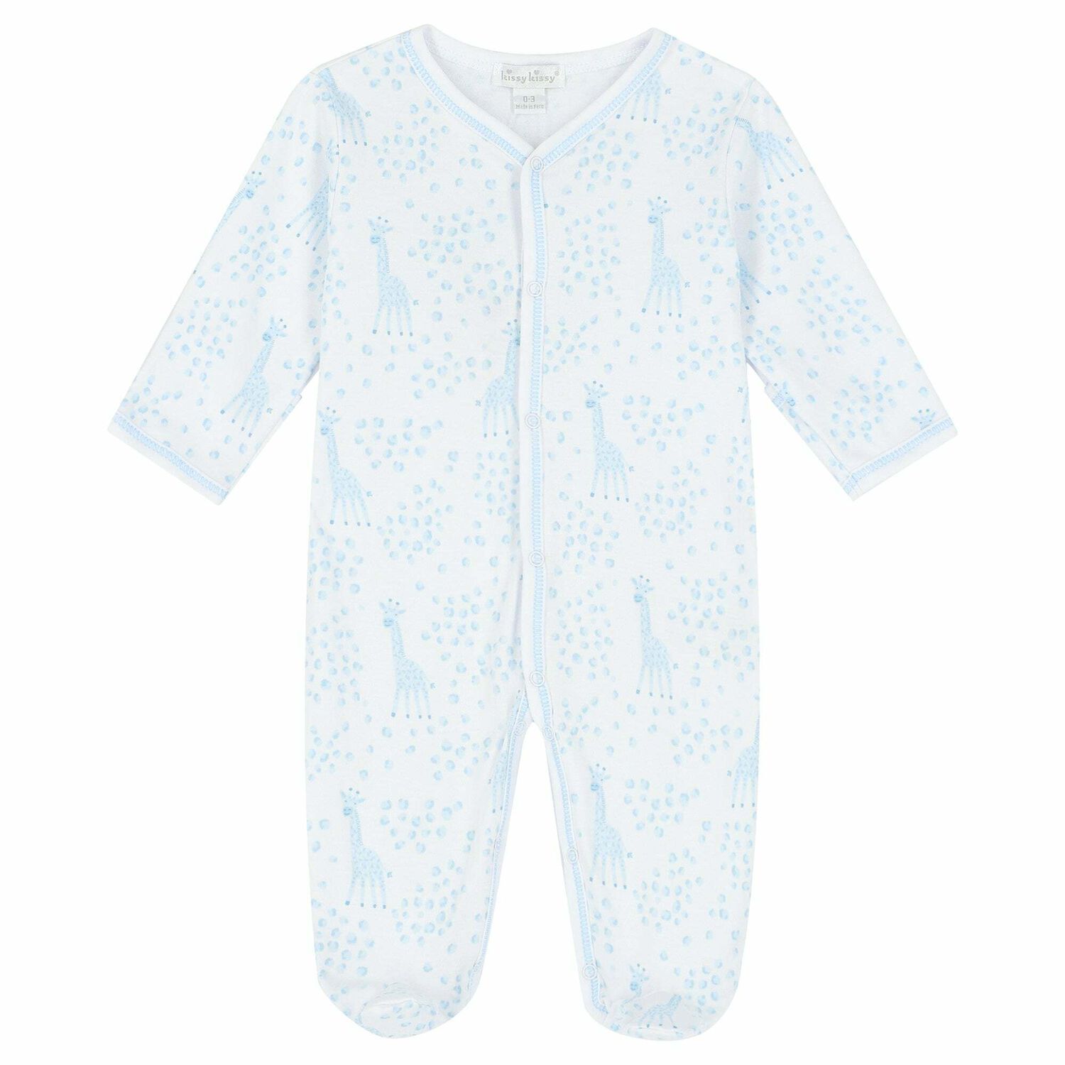 Baby Boys White & Blue Giraffe Babygrow, 2, hi-res
