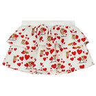 Younger Girls Ivory Teddy Bear & Hearts Skirt Set, 1, hi-res