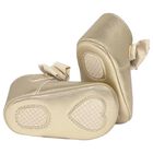 Baby Girls Gold Bow Pre Walker Shoes, 1, hi-res