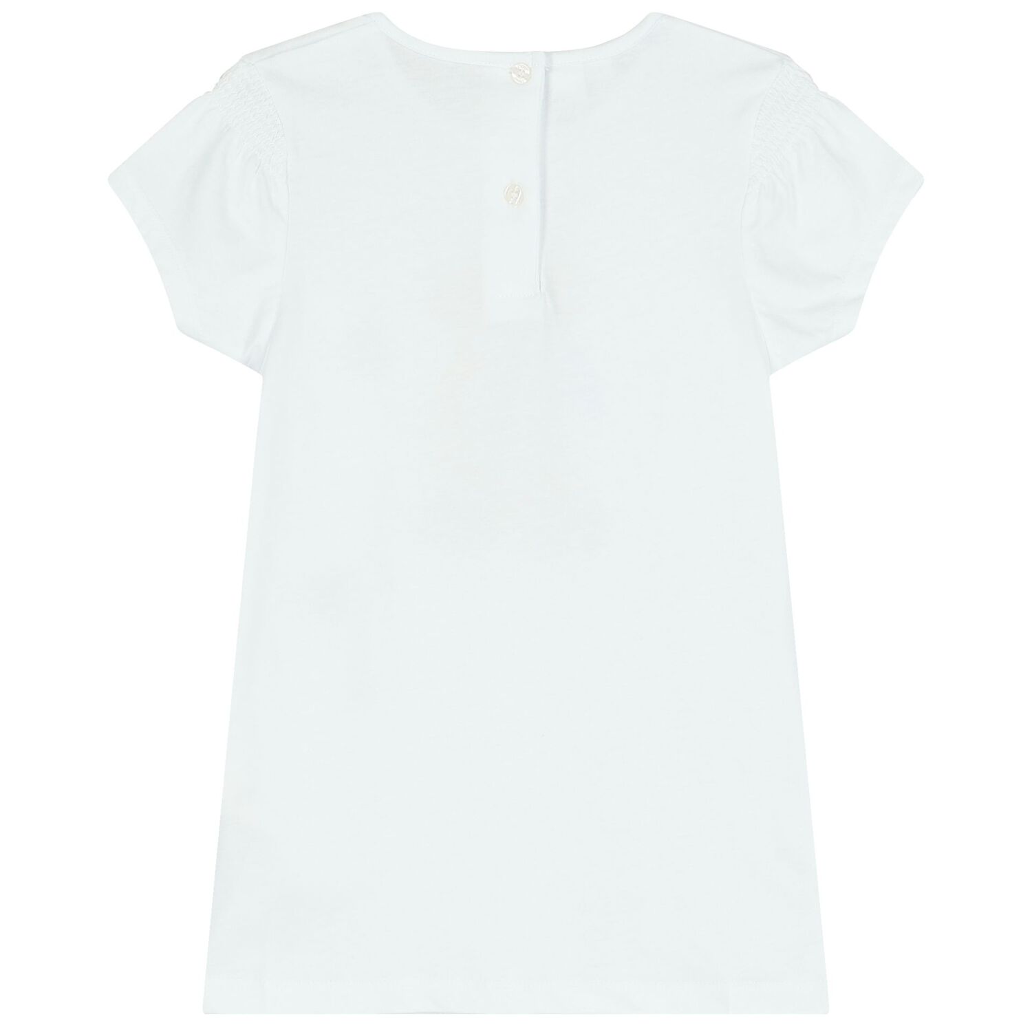 Girls White Teddy Bear T-Shirt, 1, hi-res image number null