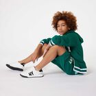 White & Black Leather Logo Trainers, 1, hi-res