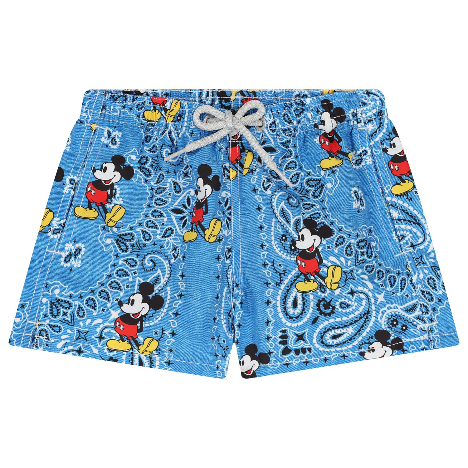 Boys Blue Mickey Mouse Swim Shorts, 1, hi-res