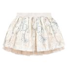 Girls Ivory & Beige Key Skirt Set, 2, hi-res