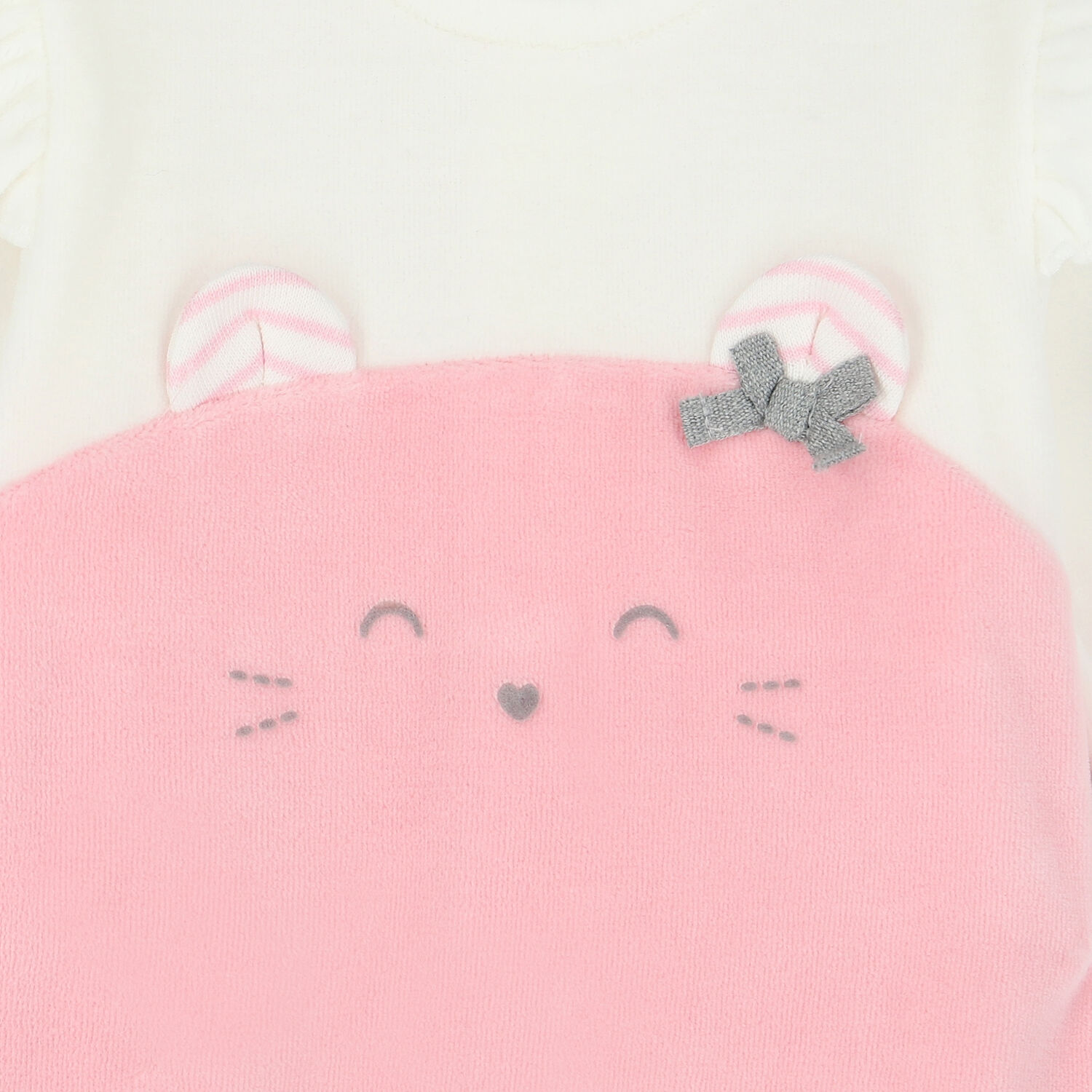 Baby Girls Pink & White Cat Babygrow, 1, hi-res image number null