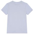 Boys Mini Me Blue Logo T-Shirt, 2, hi-res