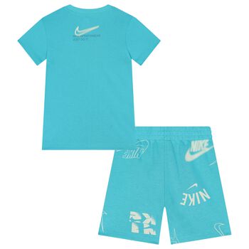 Boys Blue Logo Shorts Set