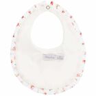 Baby Girls White Floral Bib, 1, hi-res