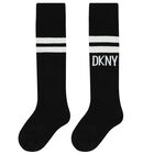 Girls Black & White Logo Socks, 1, hi-res