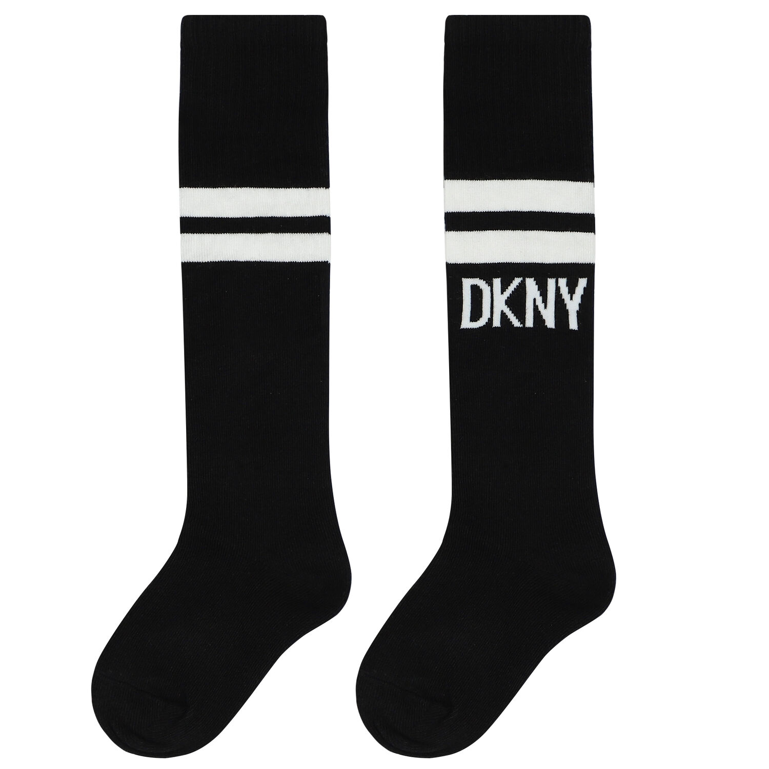 Girls Black & White Logo Socks, 1, hi-res
