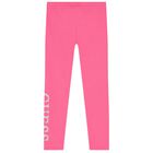 Girls Pink Logo Leggings, 1, hi-res