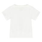 Younger Girls White & Pink Cat T-Shirt, 1, hi-res