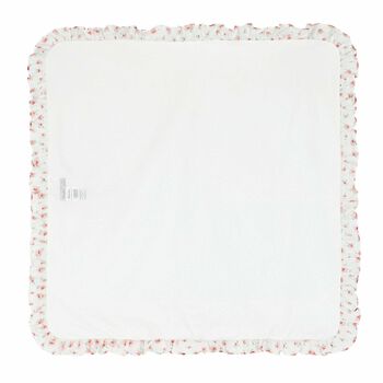 Baby Girls White Floral Blanket
