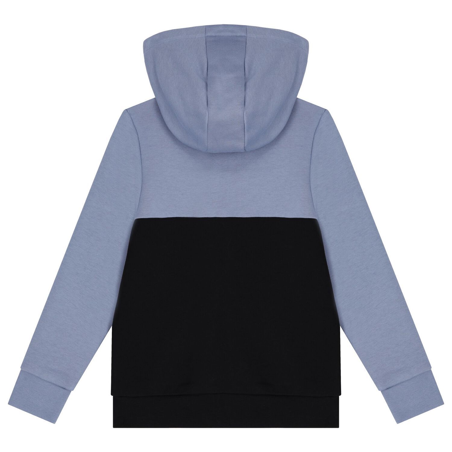 Boys Blue & Black Logo Hooded Zip Up Top, 1, hi-res image number null