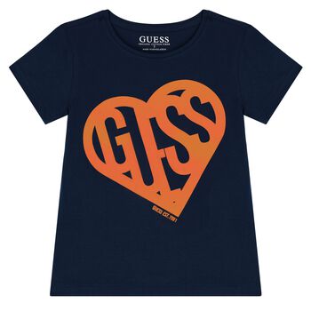 Girls Navy Blue Logo T-Shirt
