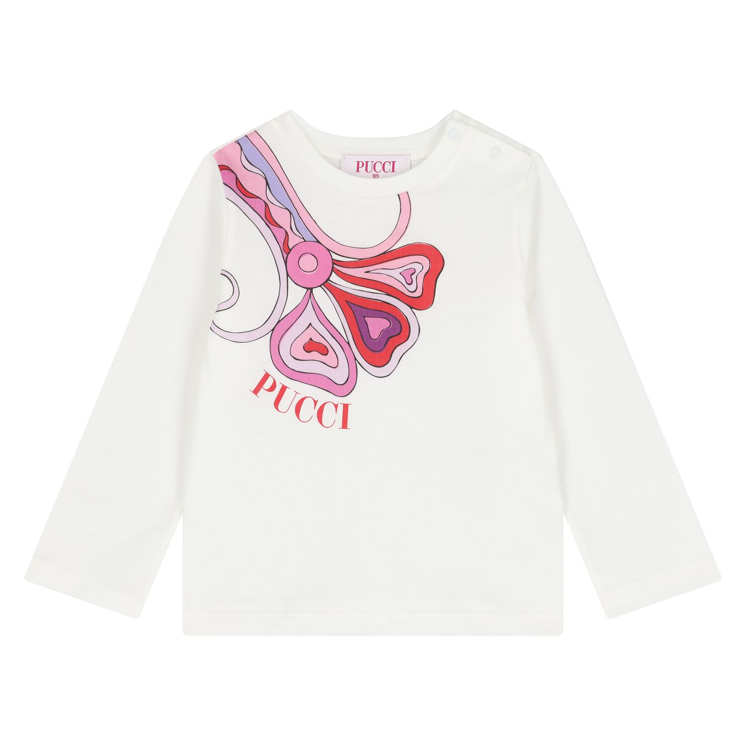 Younger Girls Ivory & Pink Orchidee T-Shirt, 1, hi-res