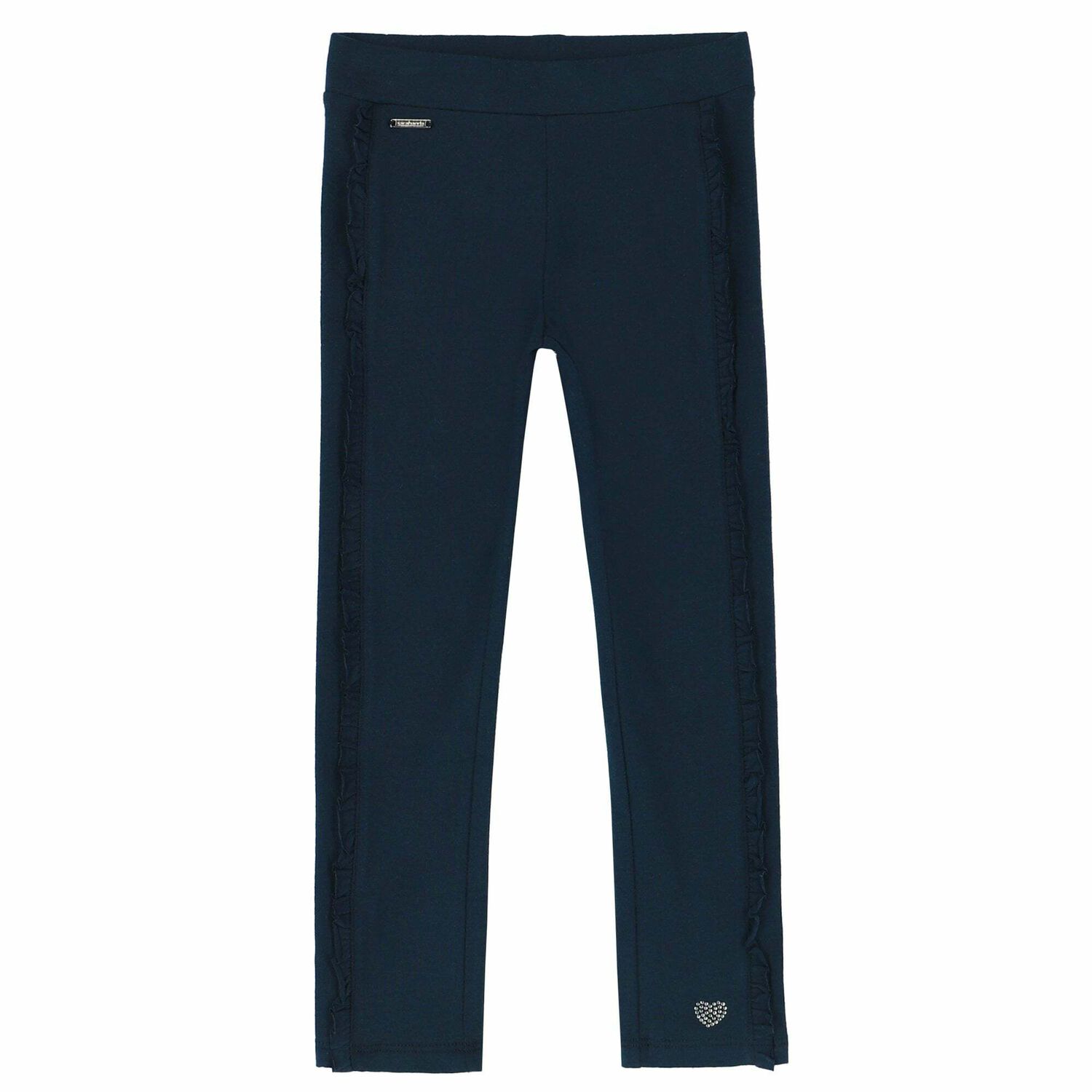 Girls White & Navy Blue Leggings Set, 1, hi-res