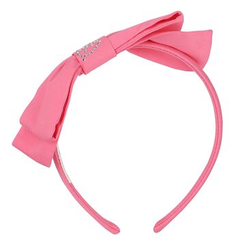 Girls Pink Logo Bow Headband