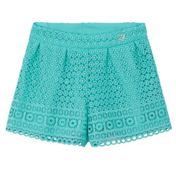 Girls Aqua Lace Shorts