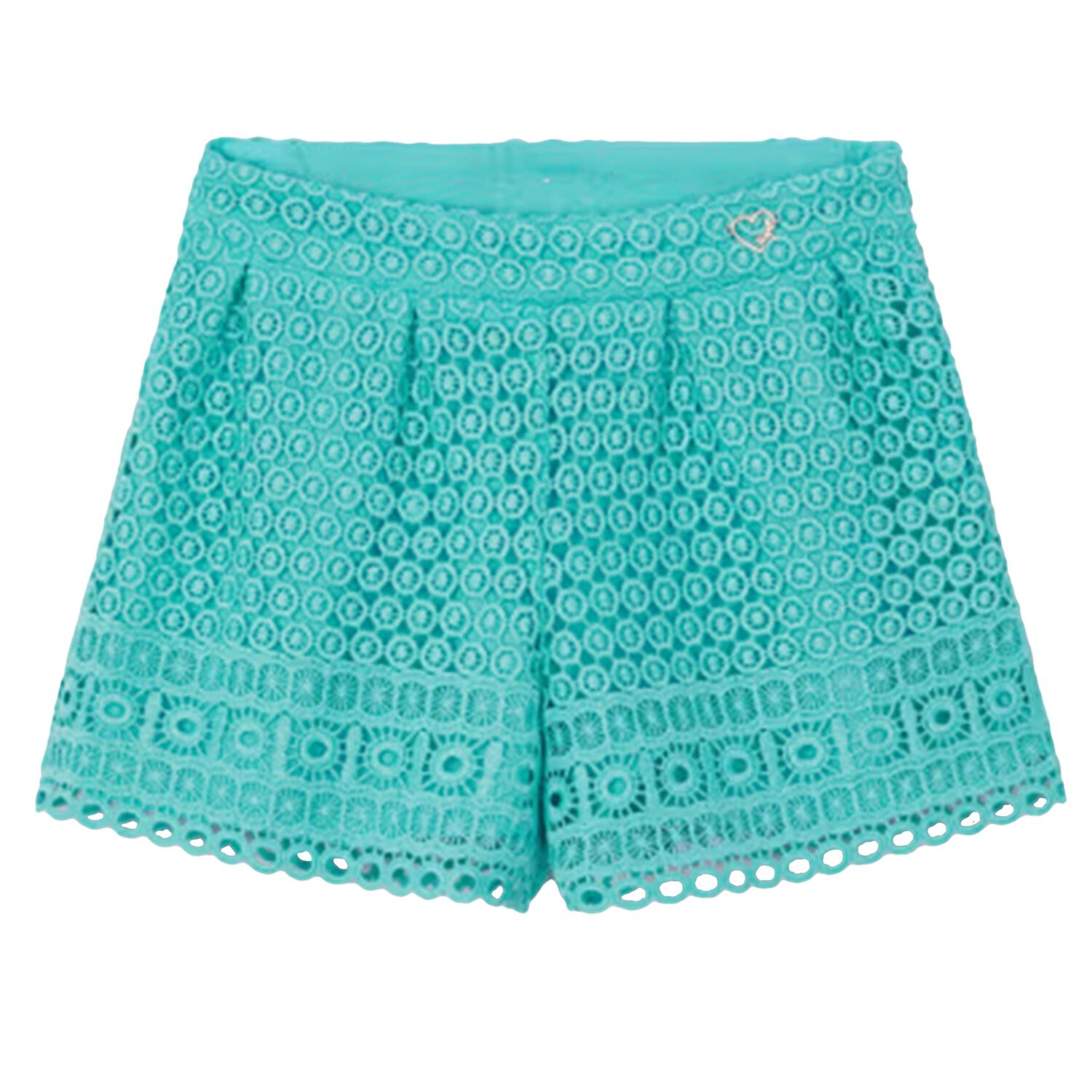 Girls Aqua Lace Shorts, 2, hi-res image number null