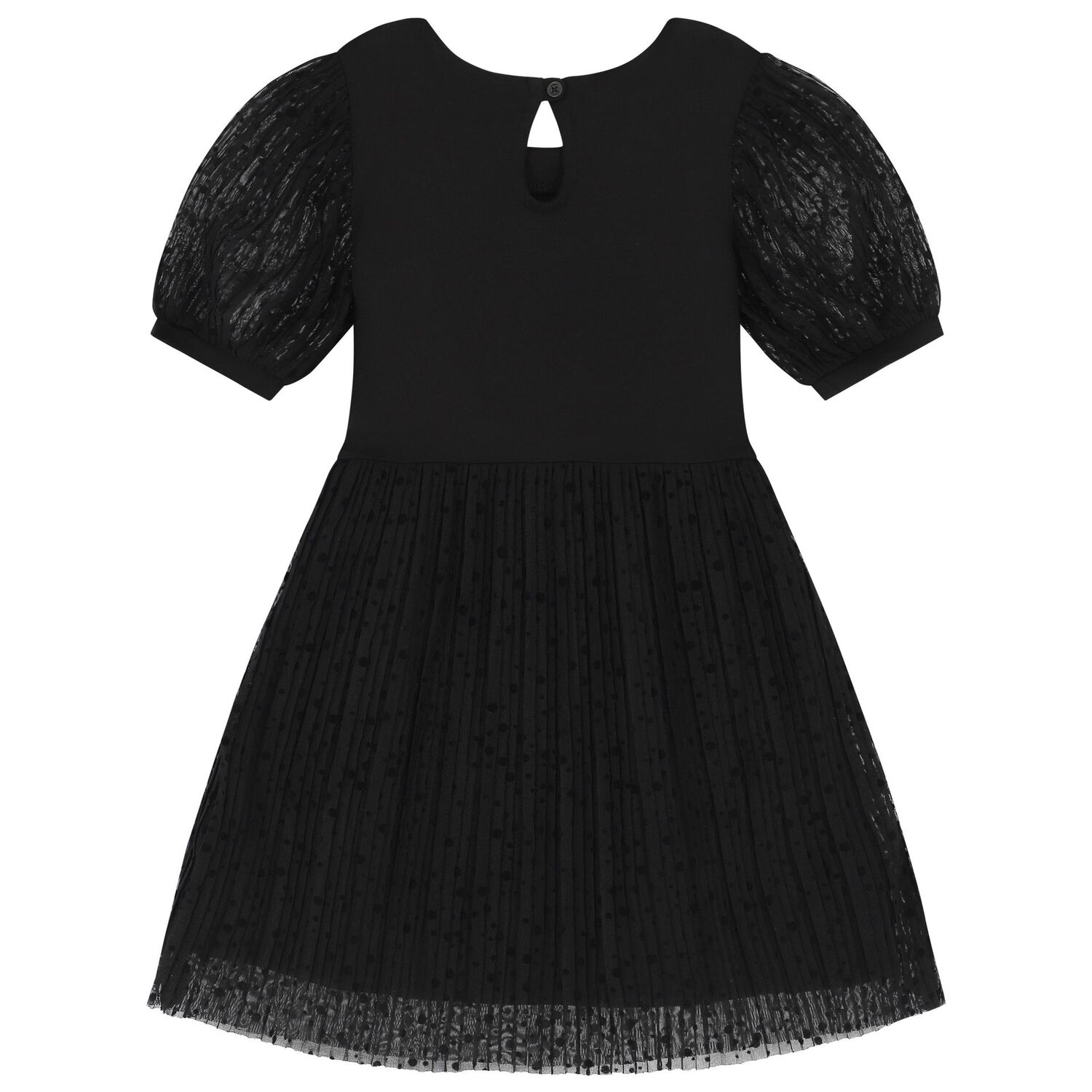 Girls Black Logo Dress, 1, hi-res