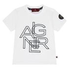 Younger Boys White Logo T-Shirt, 1, hi-res