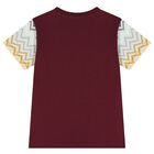 Boys Burgundy Zig Zag Logo T-Shirt, 1, hi-res