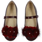 Girls Red Embellished Shoes, 1, hi-res