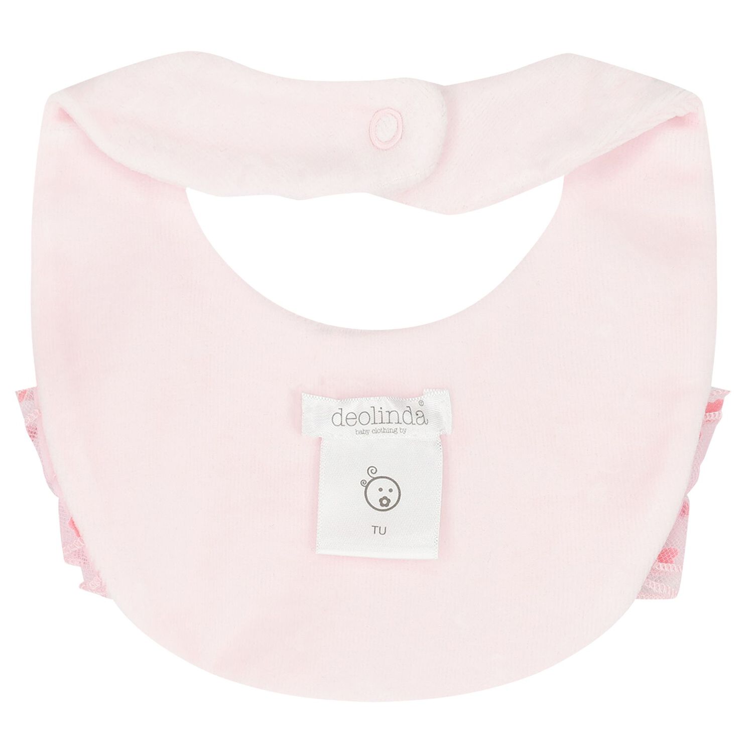 Baby Girls Pink Tulle Bib, 1, hi-res