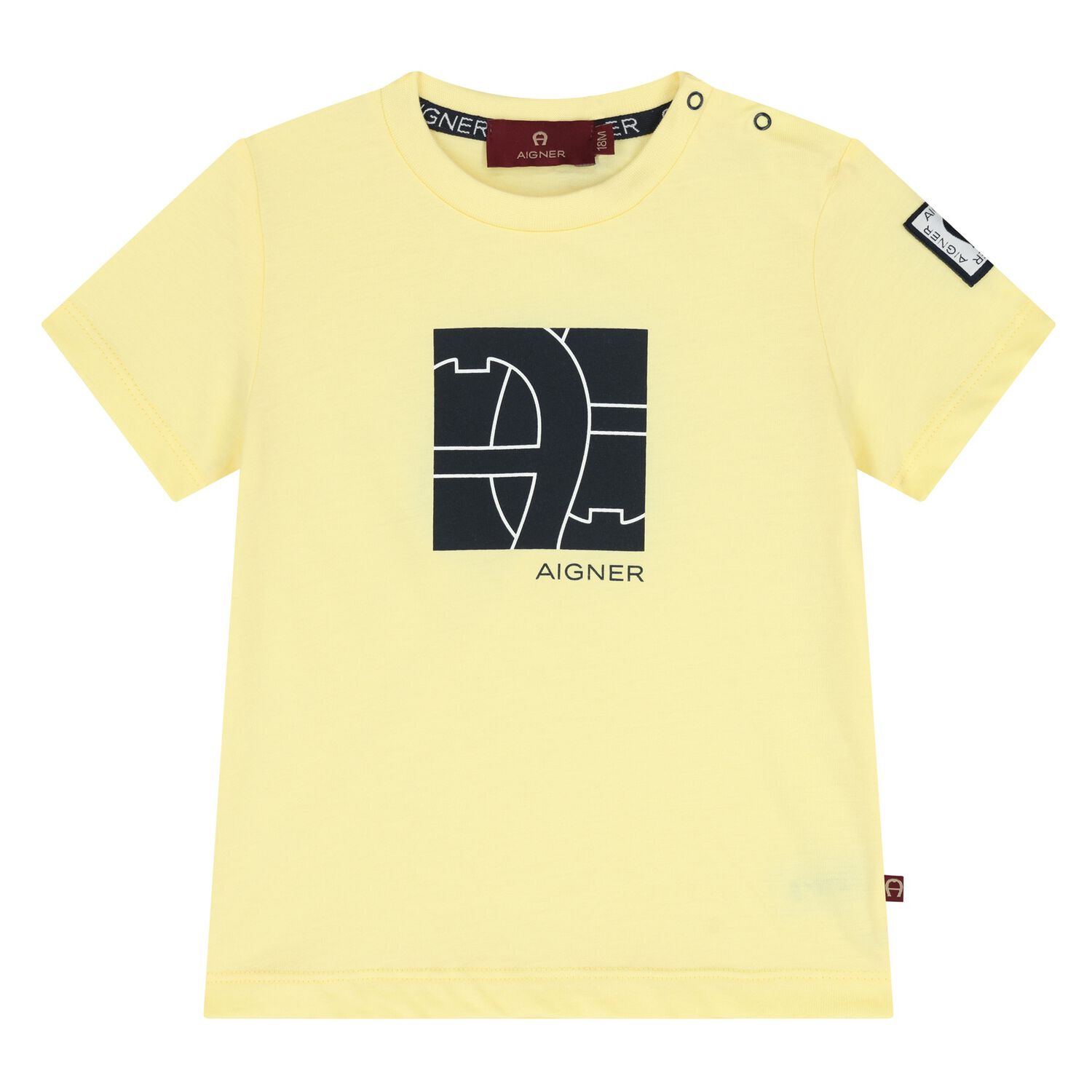 Younger Boys Yellow Logo T-Shirt, 1, hi-res