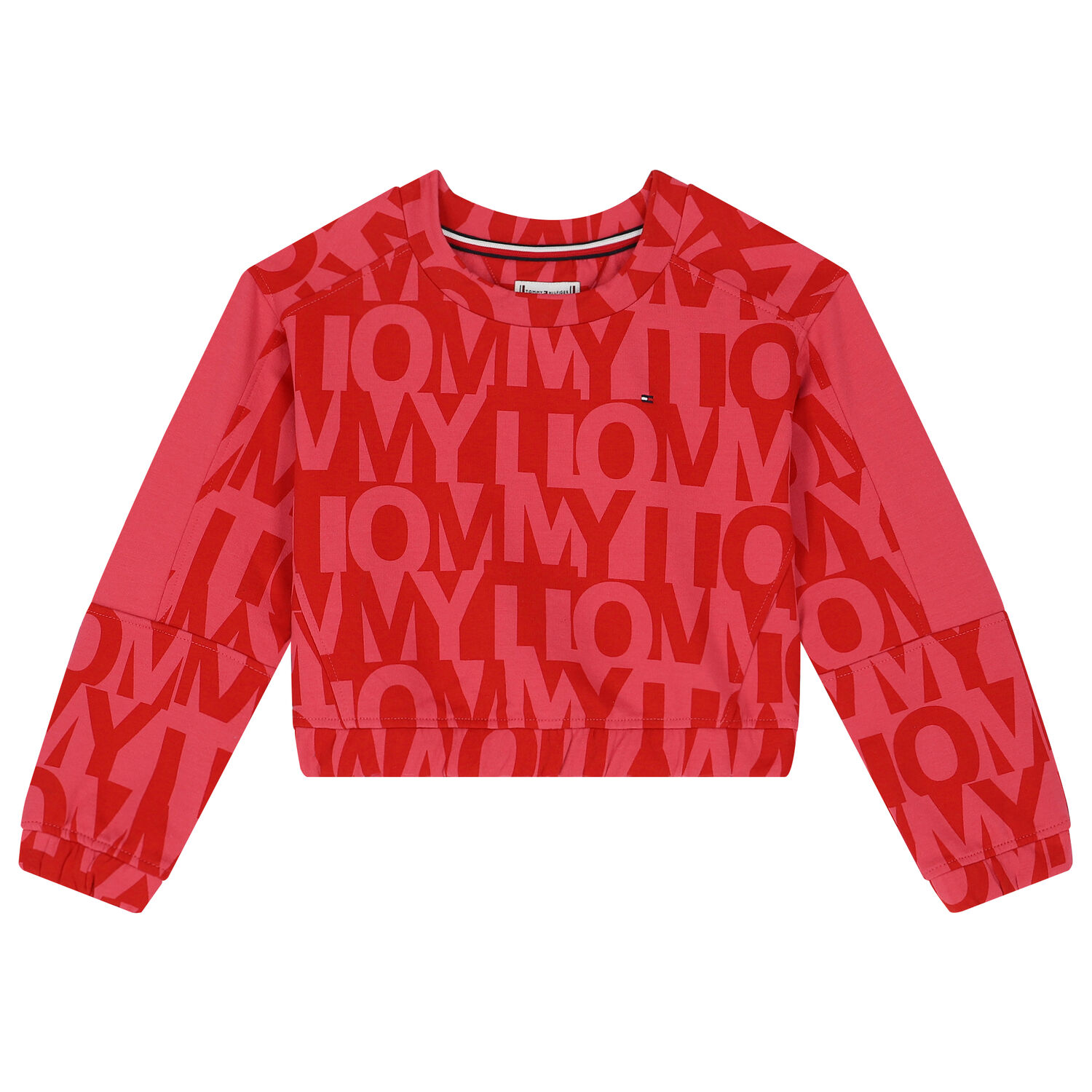 Girls Red & Pink Logo Sweatshirt, 1, hi-res