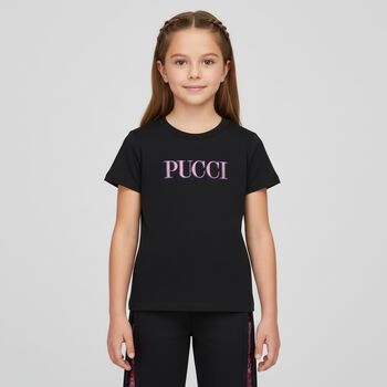 Girls Black Logo T-Shirt