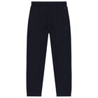 Boys Navy Blue Logo Joggers, 1, hi-res