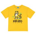 Girls Yellow Tiger Logo T-Shirt, 2, hi-res