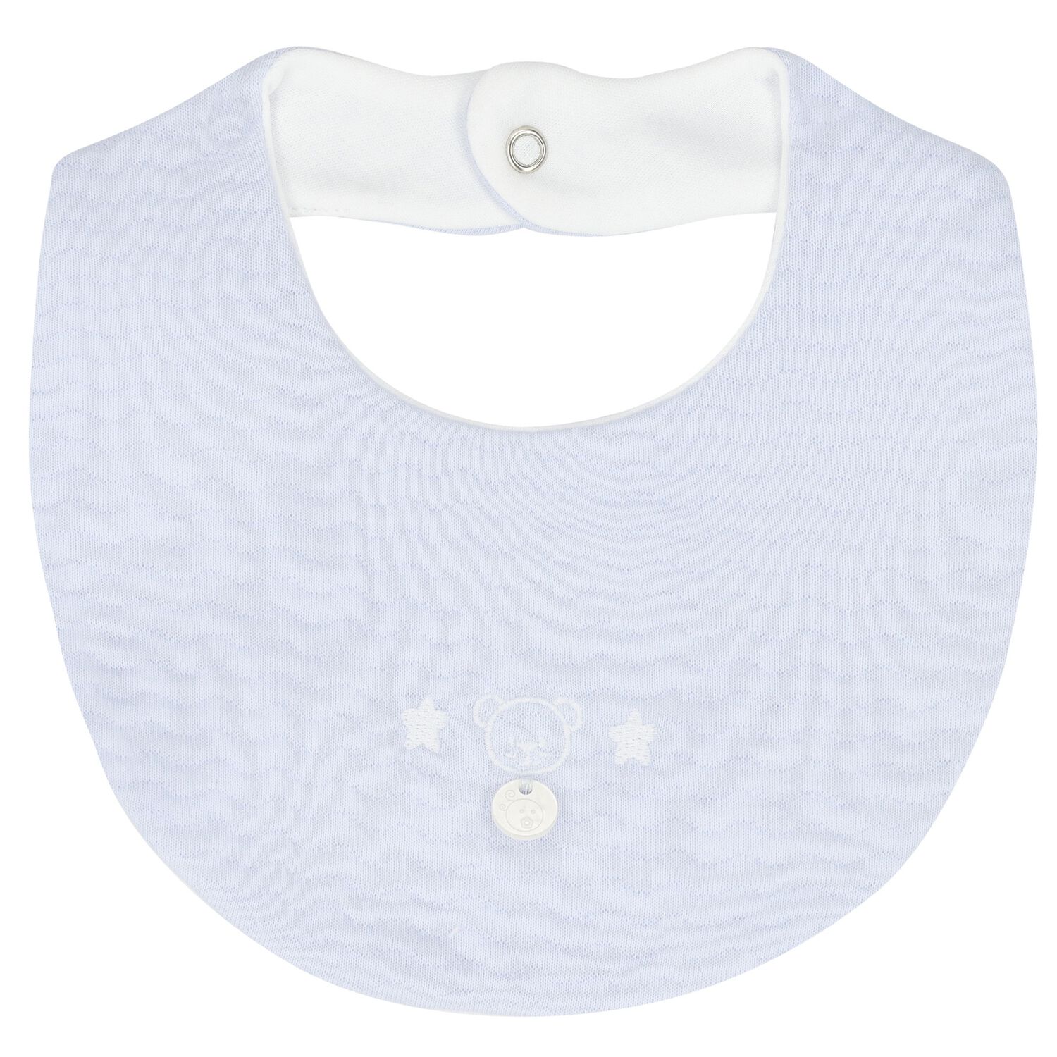 Baby Boys Blue Embroidered Bib, 1, hi-res