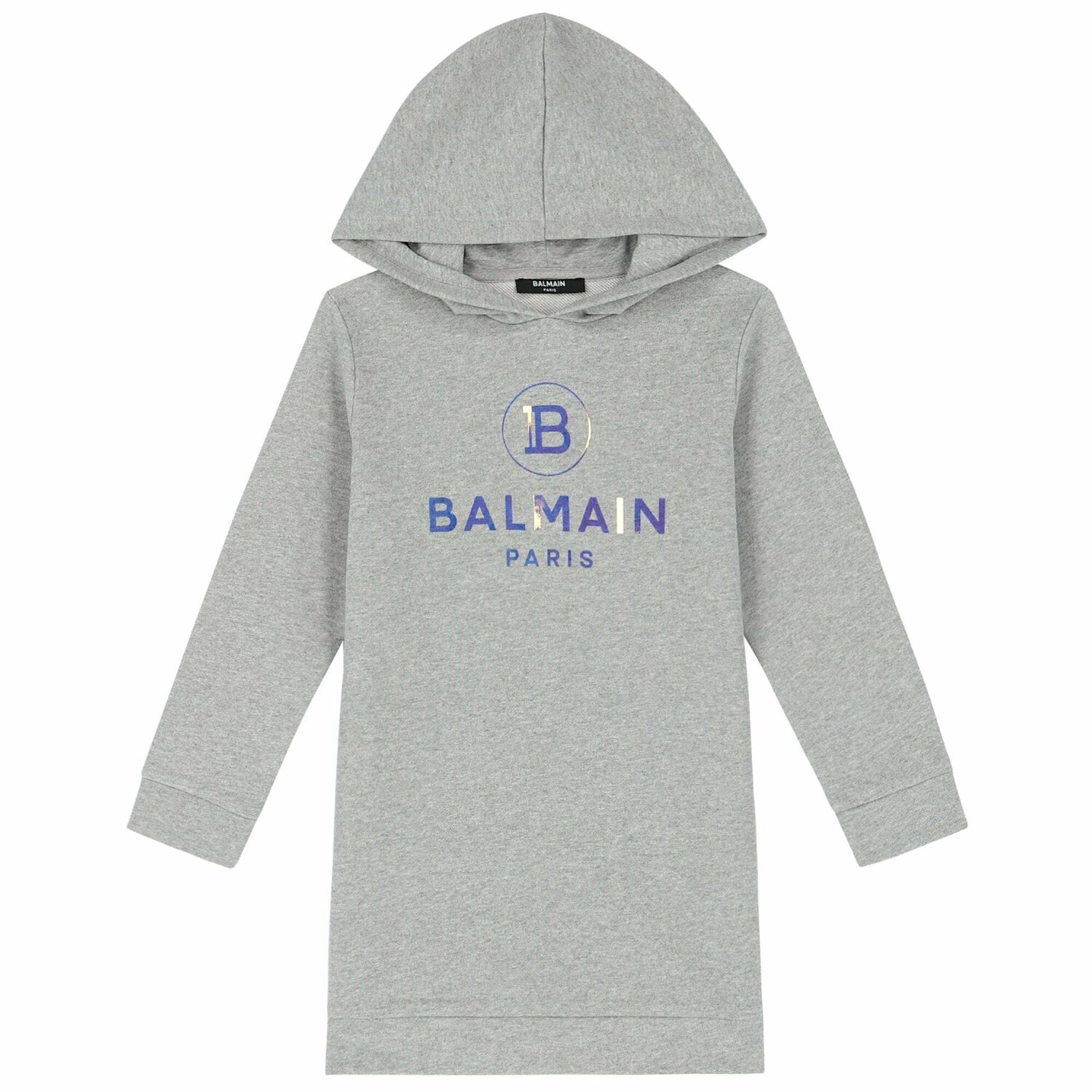 Girls Grey Logo Dress, 1, hi-res