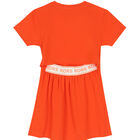Girls Orange Logo Dress, 1, hi-res