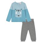 Younger Boys Blue & Grey Tracksuit, 1, hi-res