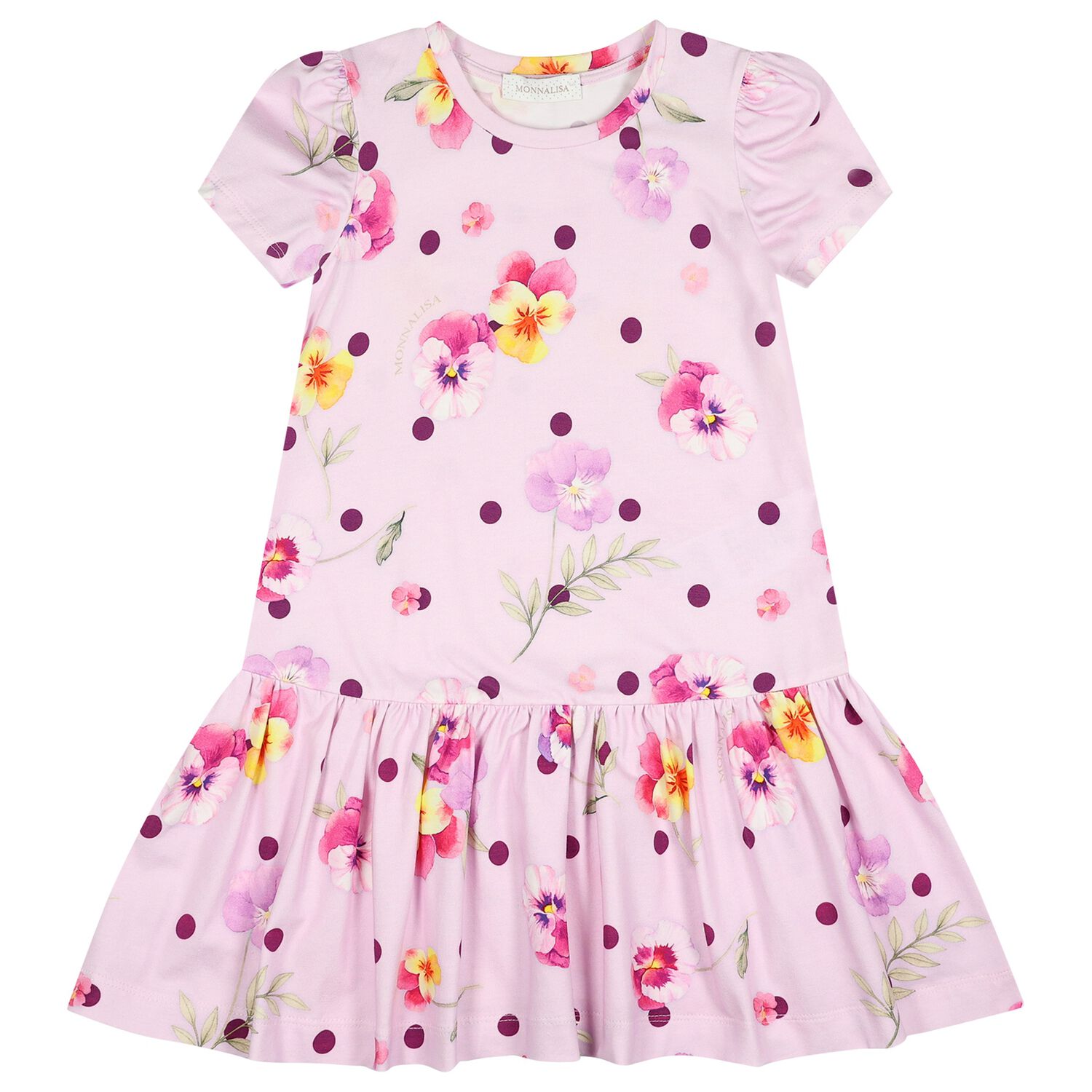Girls Lilac Floral Dress, 1, hi-res