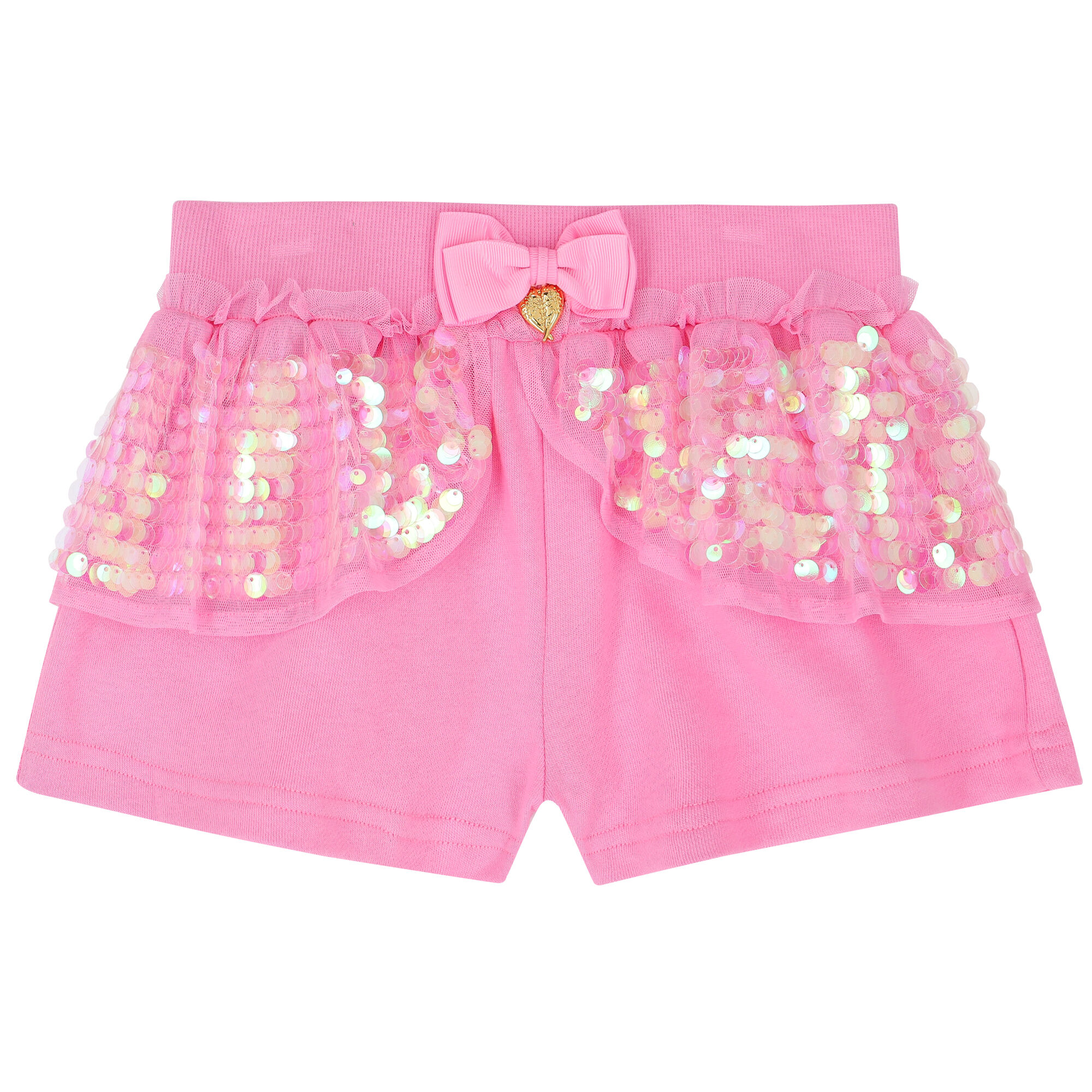 Angel s Face Girls Pink Sequin Shorts Junior Couture UK
