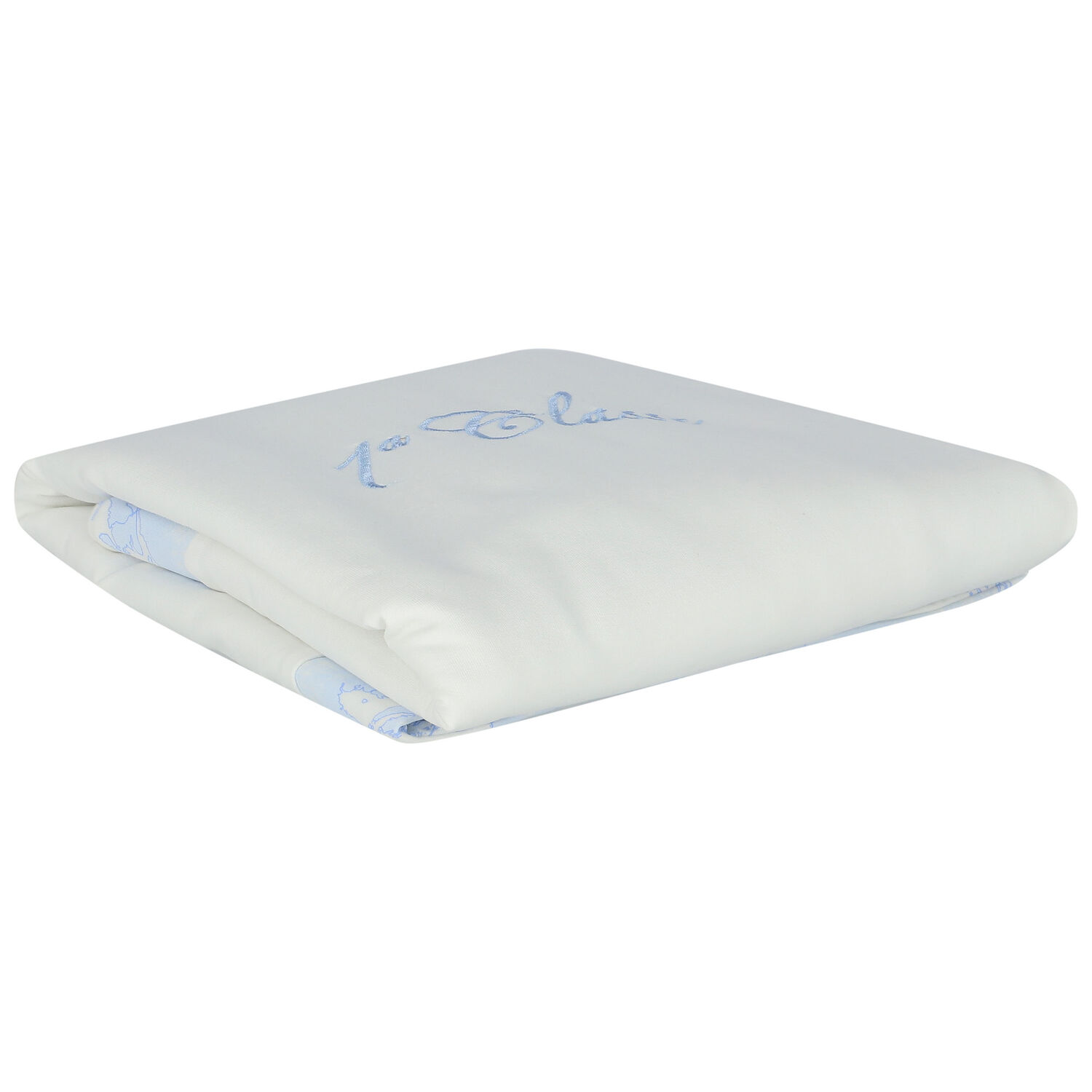 Ivory & Blue Geo Map Baby Blanket, 3, hi-res