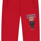 Boys Red Teddy Bear Joggers, 1, hi-res