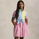 Girls Multi-Coloured Striped Dress, 1, hi-res