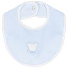 Baby Boys Blue Teddy Bear Bib, 1, hi-res