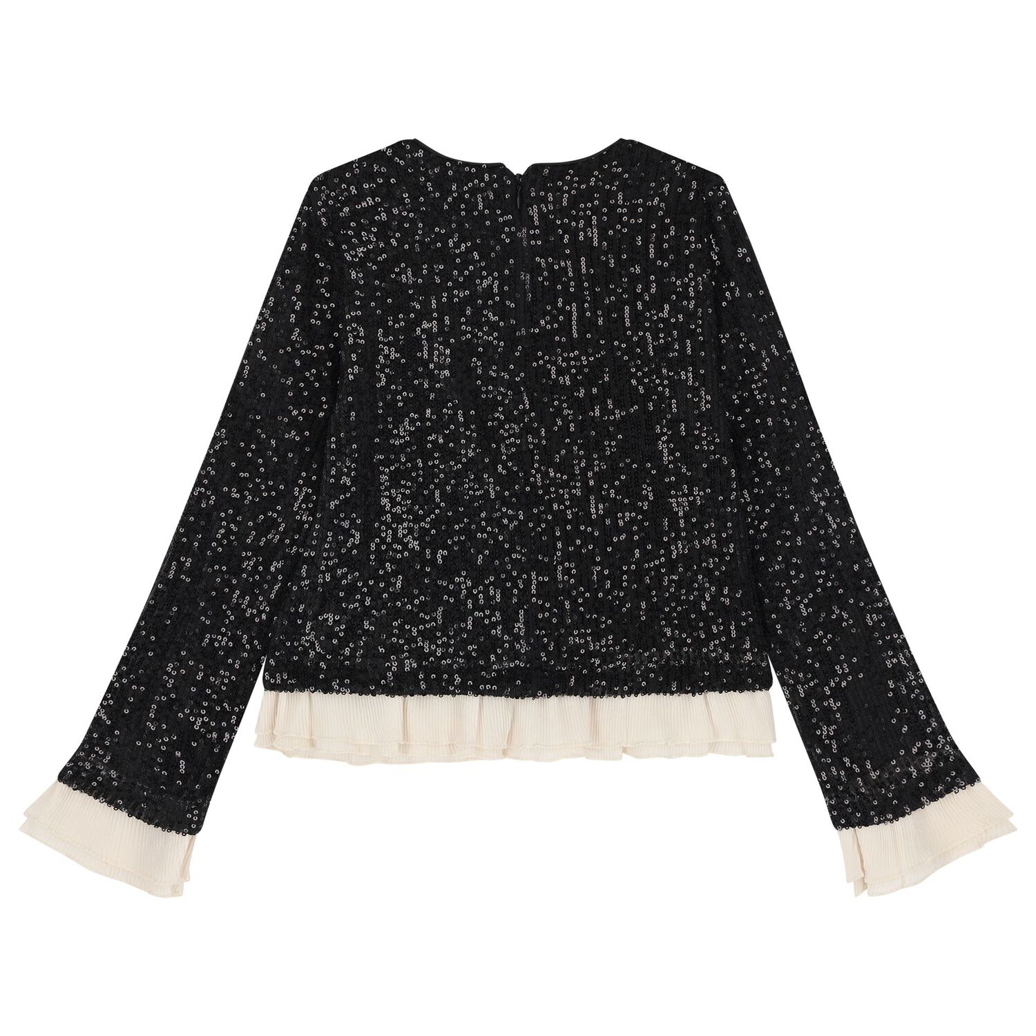 Girls Black Embellished Sequin Trouser Set, 2, hi-res