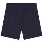 Boys Green & Navy Blue Logo Shorts Set, 2, hi-res