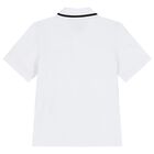 Boys White Logo Polo Shirt, 2, hi-res