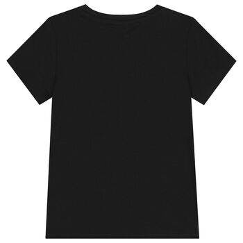 Girls Black Logo Rhinestone T-Shirt