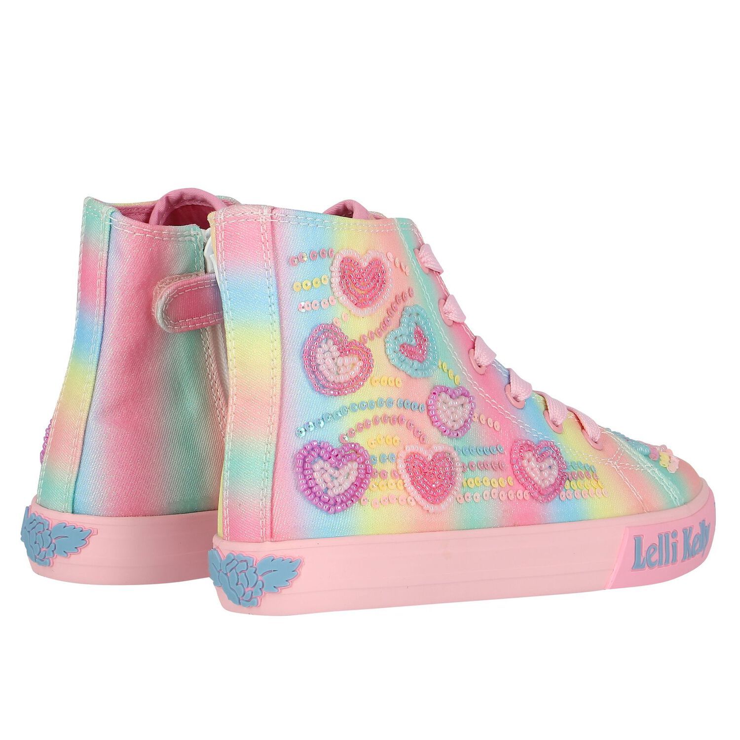 Girls Rainbow Logo Trainers, 1, hi-res