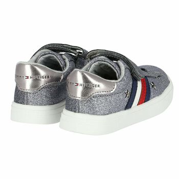 Girls Silver Logo Trainers